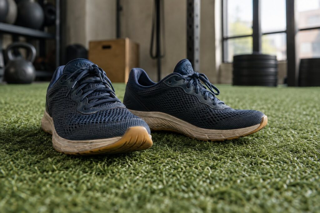 Unbranded running shoes on training turf