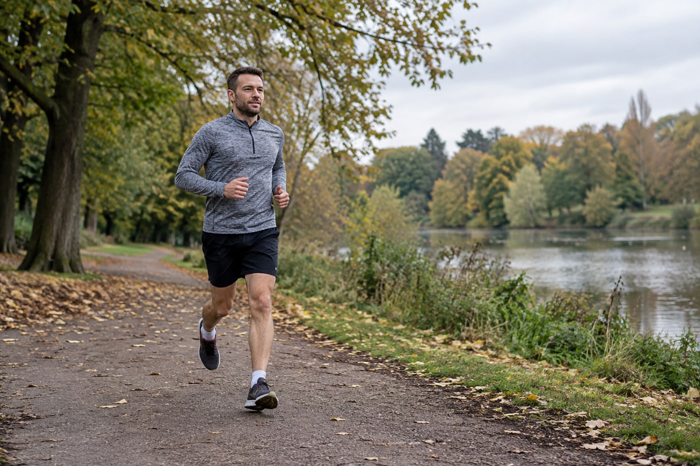 Runner training outdoors